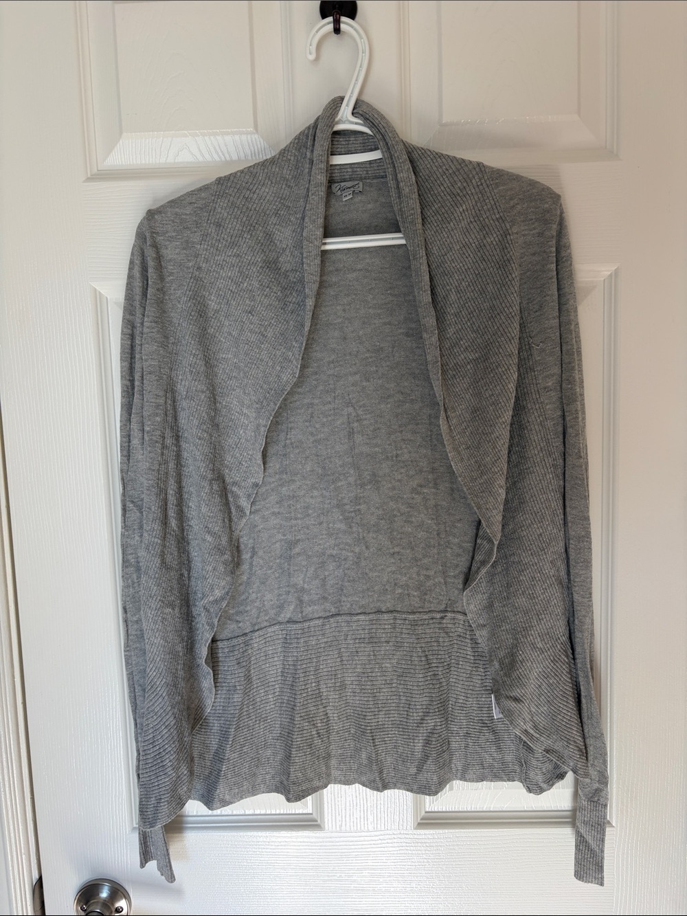 Kismet Light Gray Open Drape Women's Cardigan